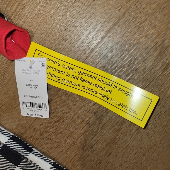 Carter's Size 4T Plaid Footed Pajamas New - Picture 5 of 6